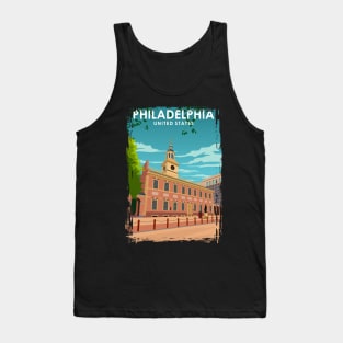 Philadelphia Vintage Minimal Retro Travel Poster Tank Top